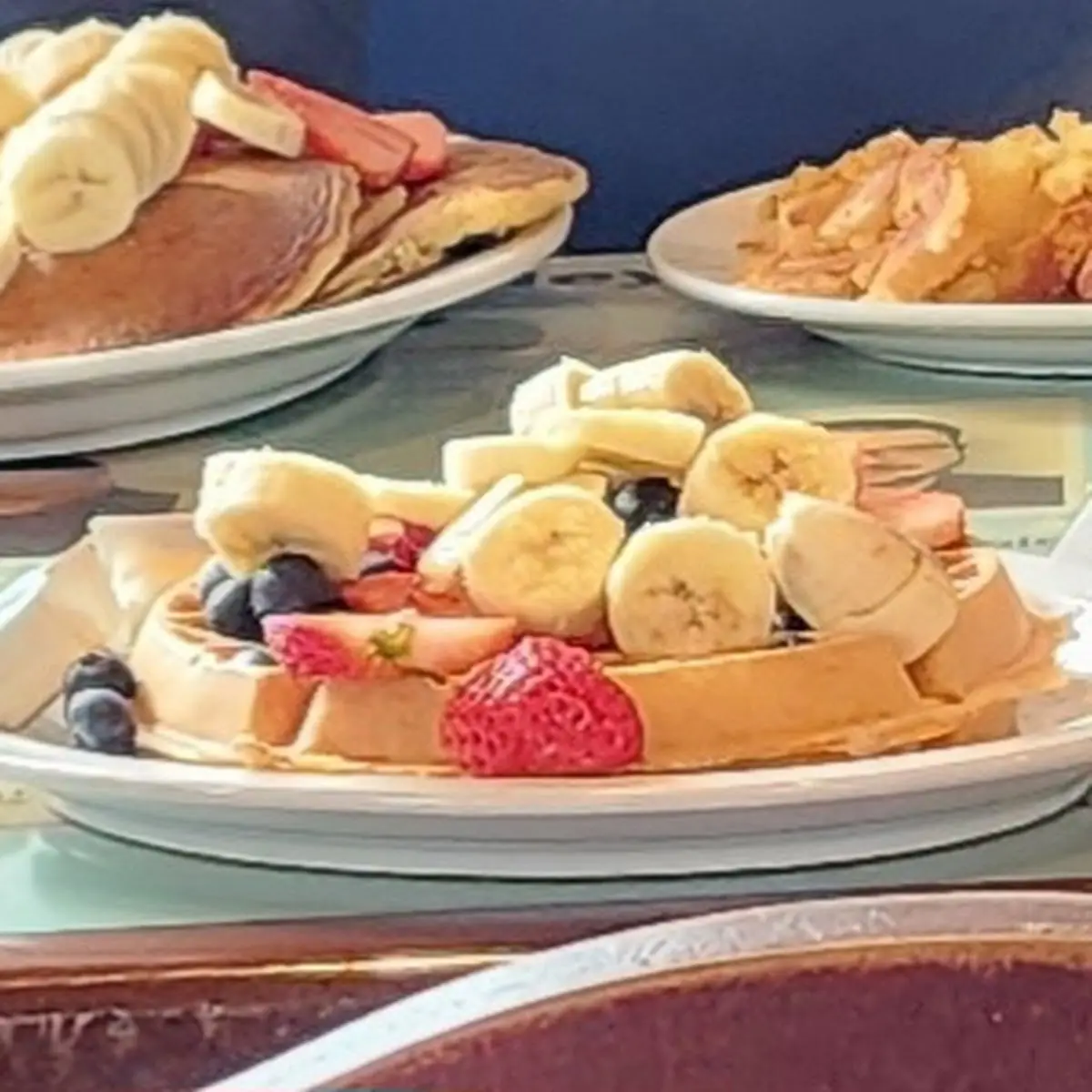 Strawberry Blueberry and Banana Pancakes