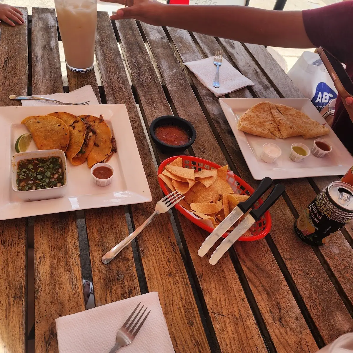 Burrito Tacos Chips and Salsa Cheese Quesadilla