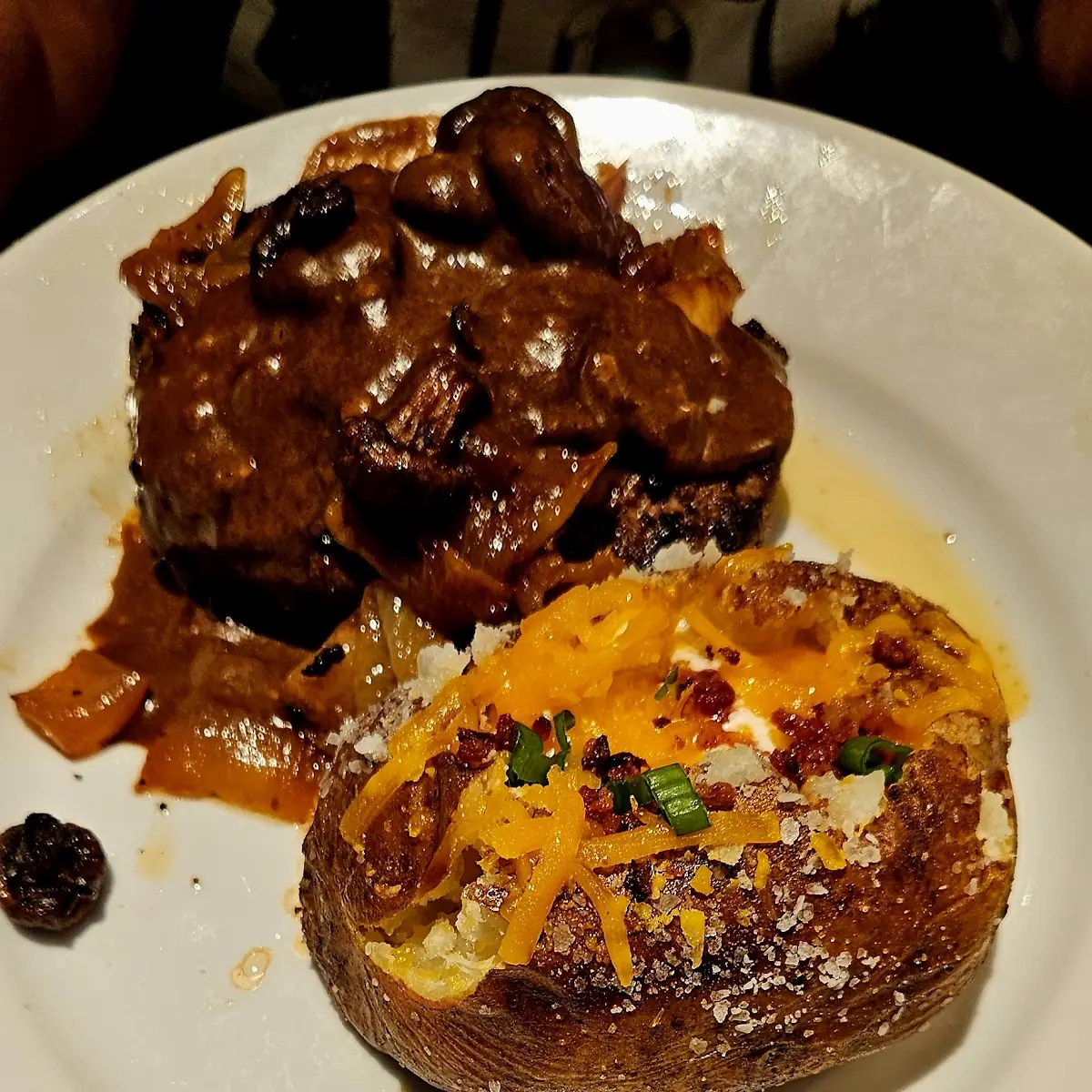 Chopped Steak with Baked Potato