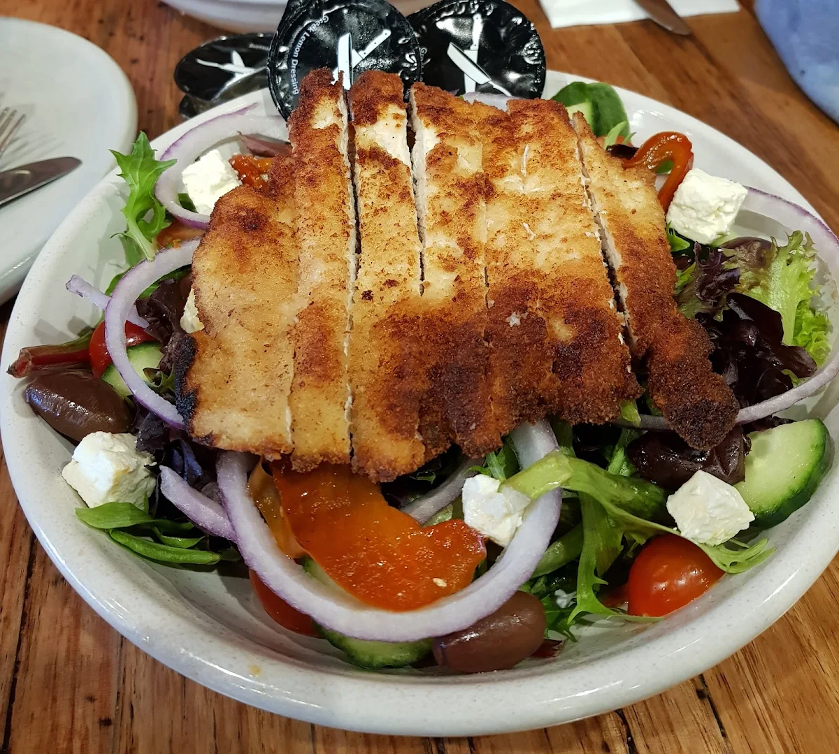 Mediterranean Salad with Chicken Schnitzel, Schnitz Craigieburn Central