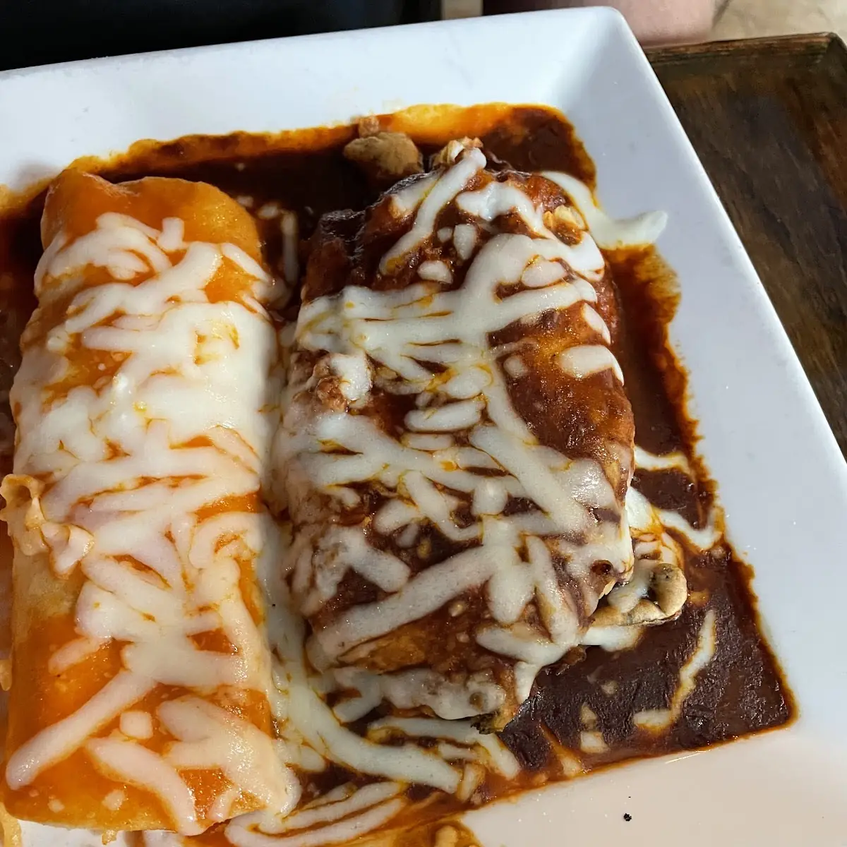 Bean Burrito and Cheese Enchilada