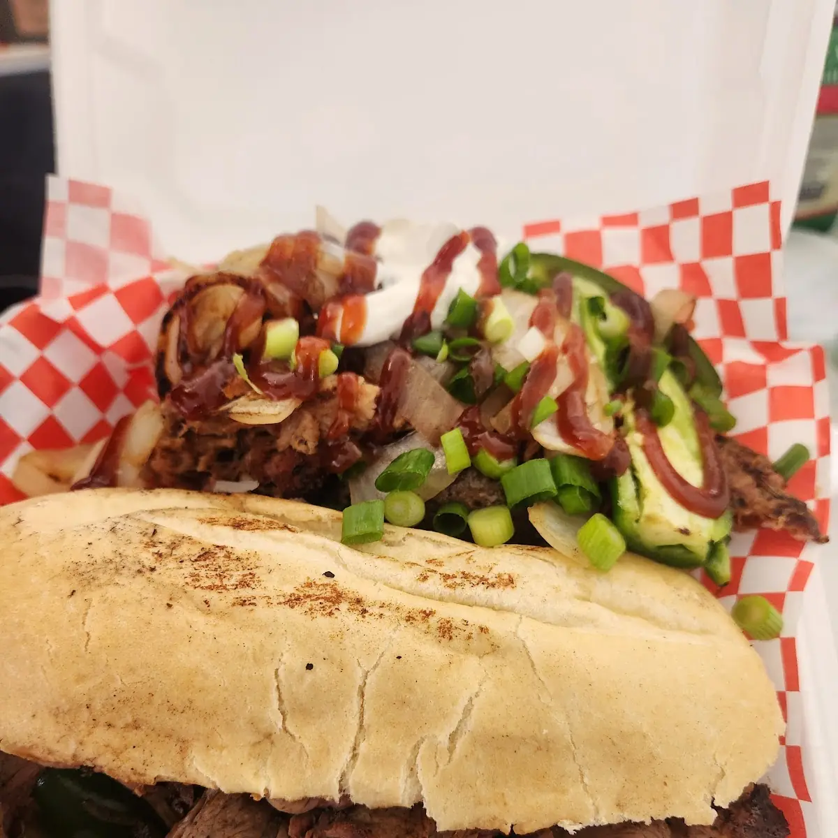 Tri Tip Sandwich and Loaded Baked Potato