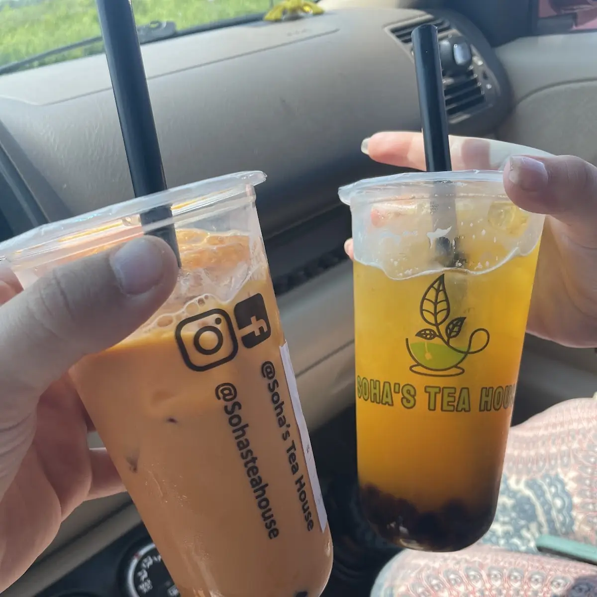 Taro Milk Tea and Mango Green Tea