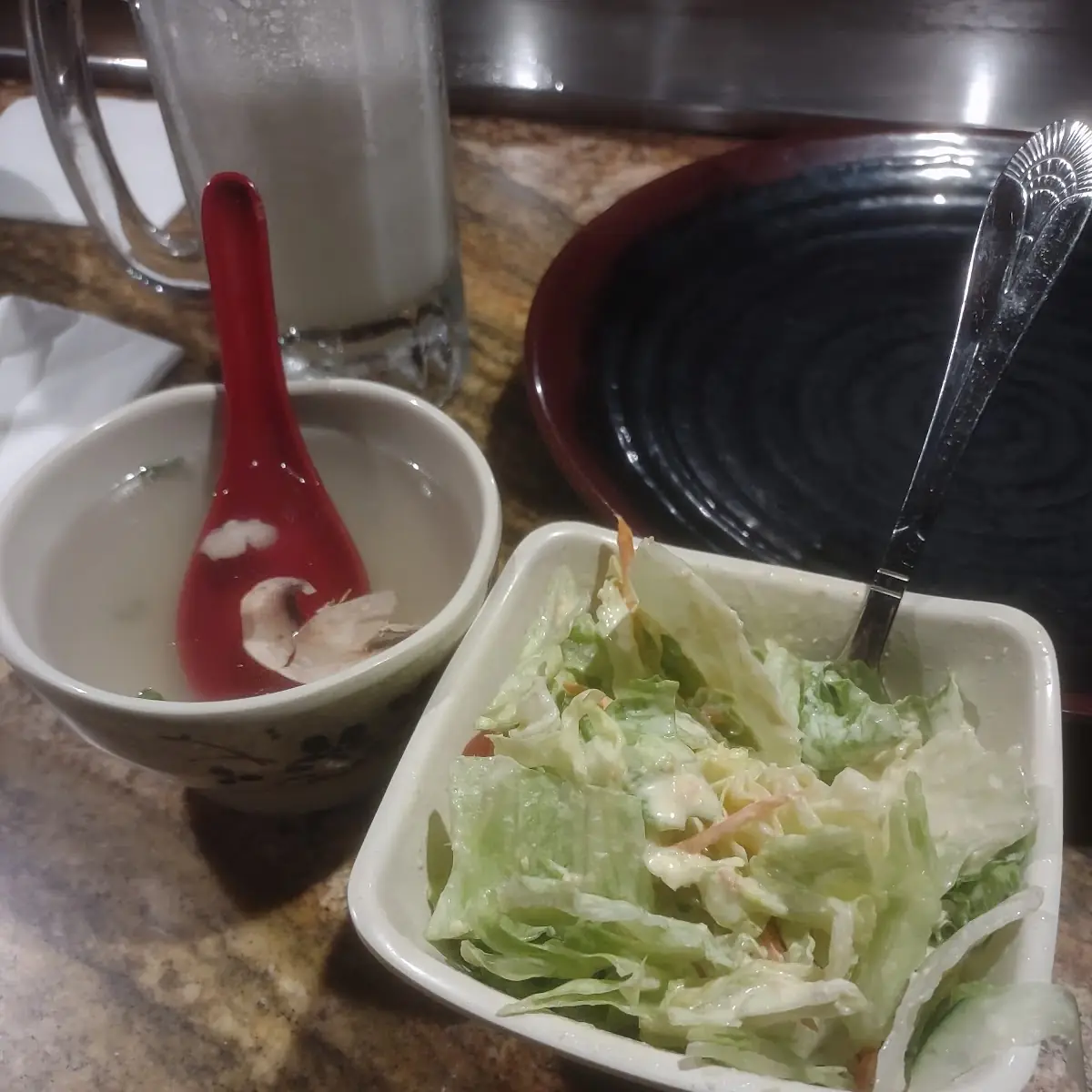 Onion Soup and Salad