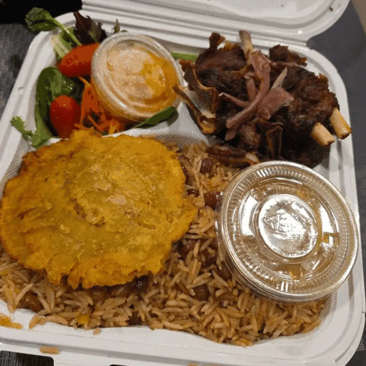 Rice Beans Tostones