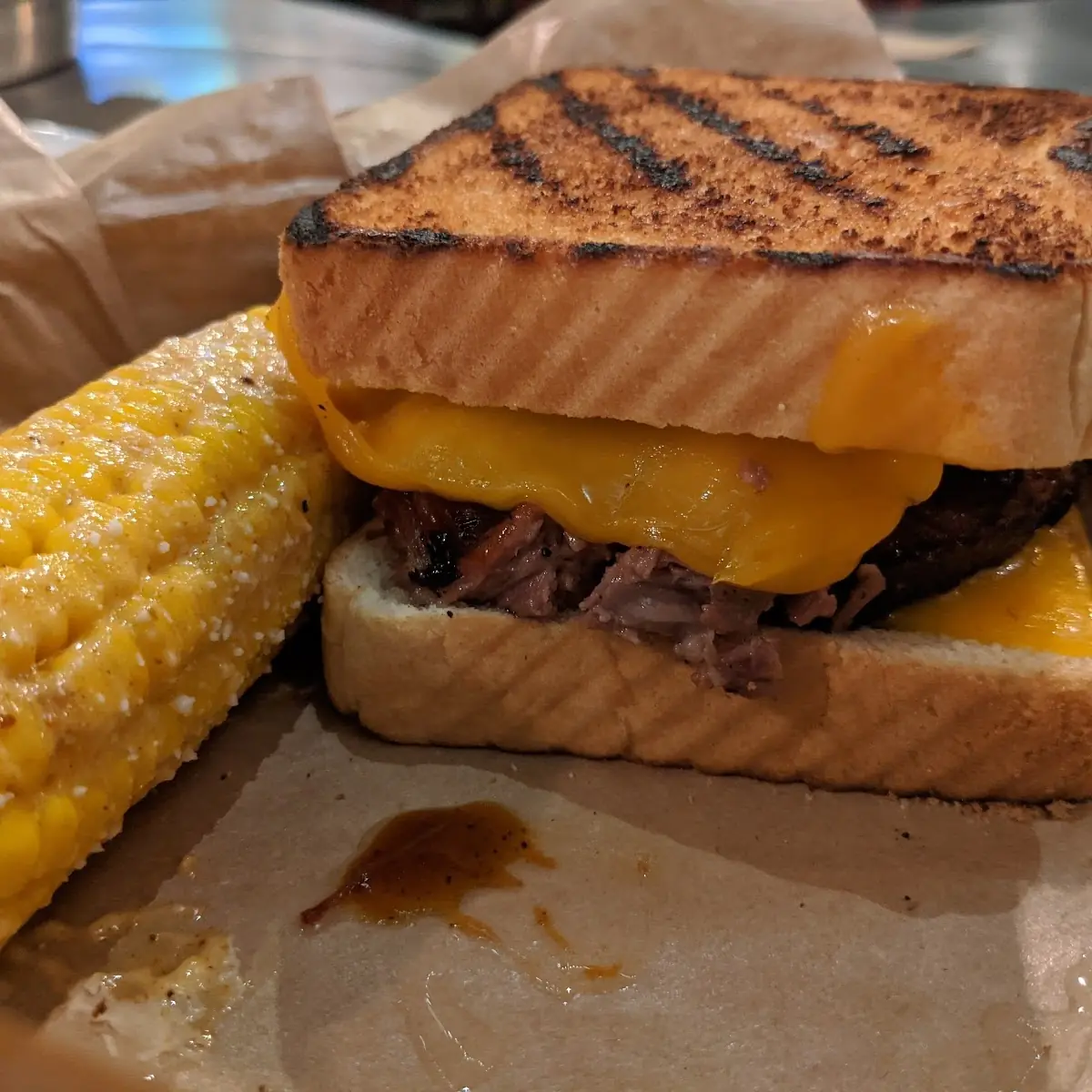 Grilled Cheese with Brisket