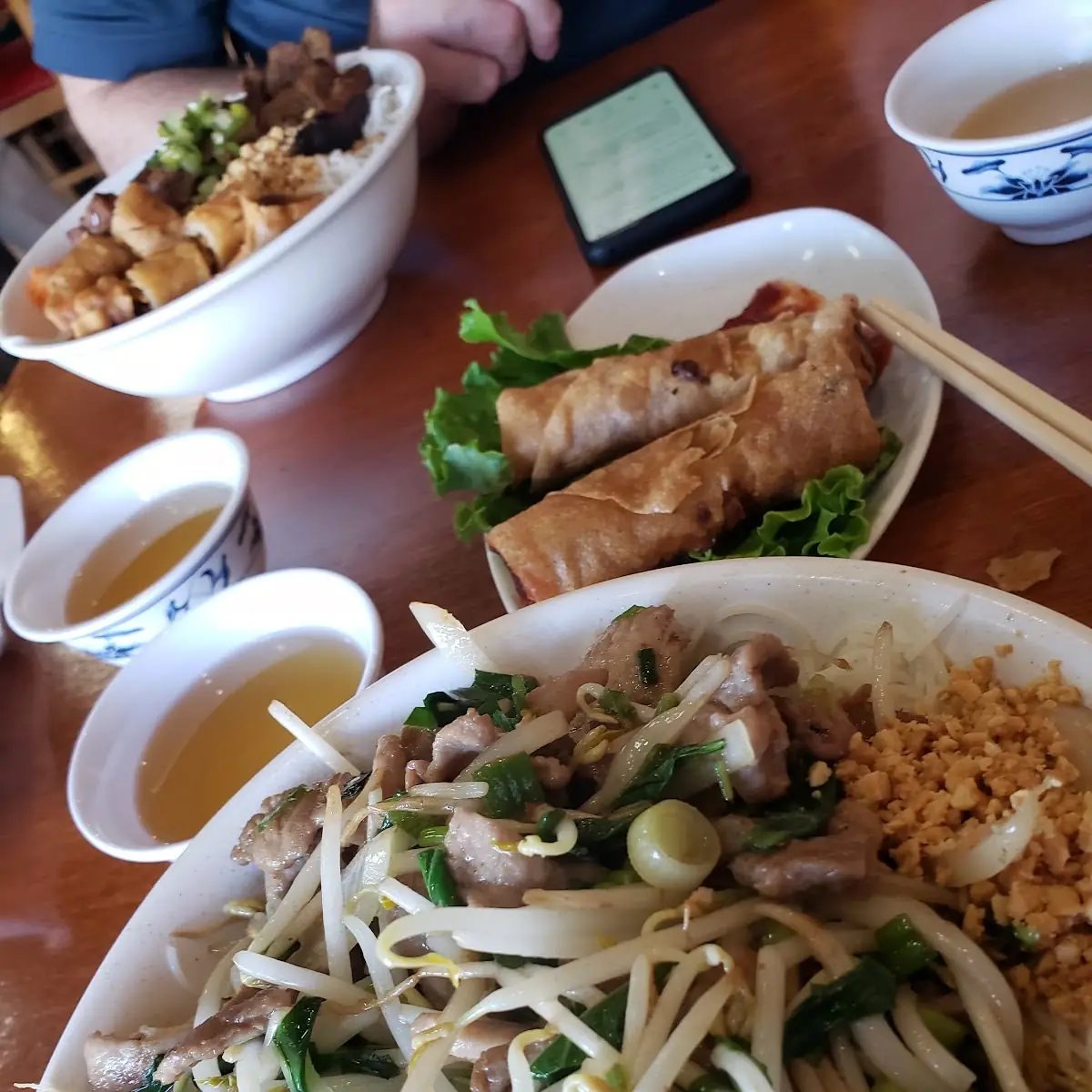 Vermicelli Bowl and Egg Rolls
