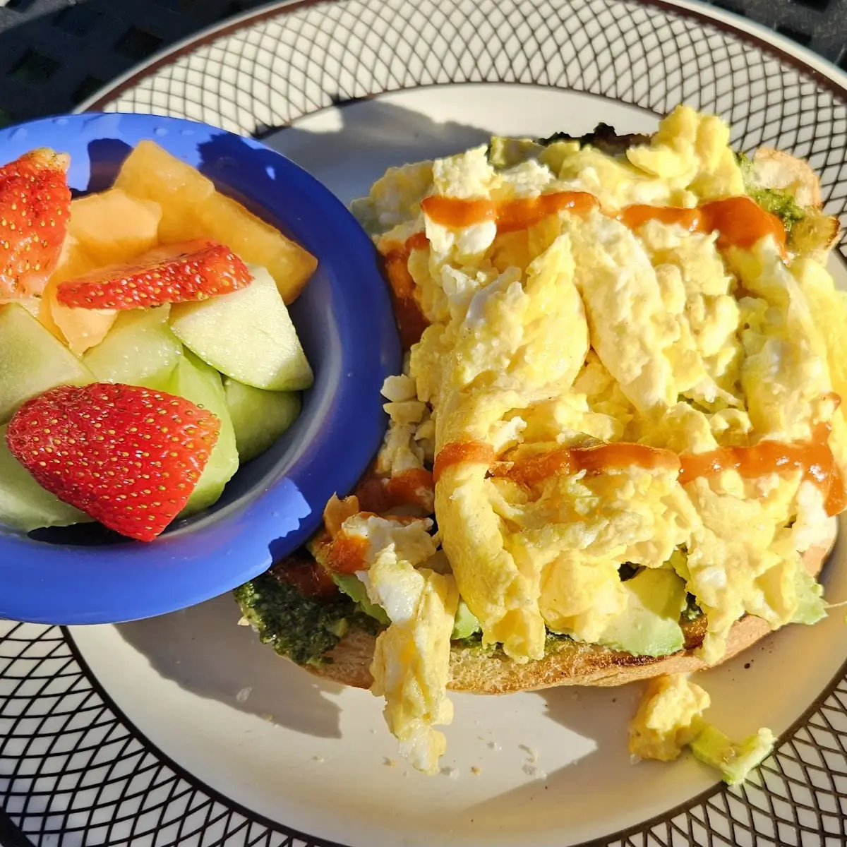 Pesto Avocado Toast with Scrambled Eggs