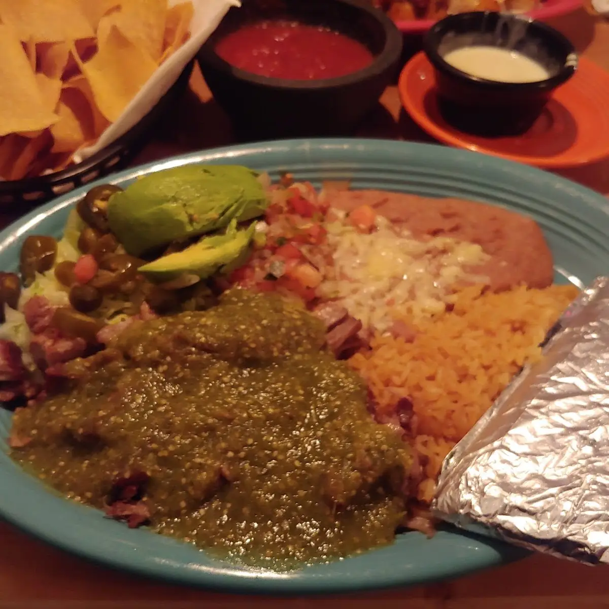 Taco Served with Rice & Beans