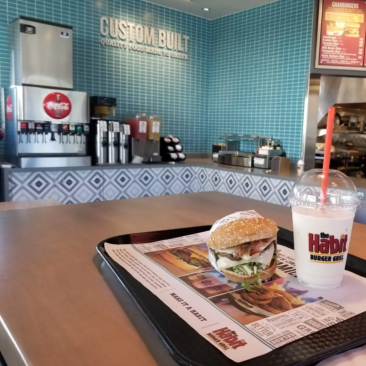 Double Char with Bacon and a Coffee Milkshake