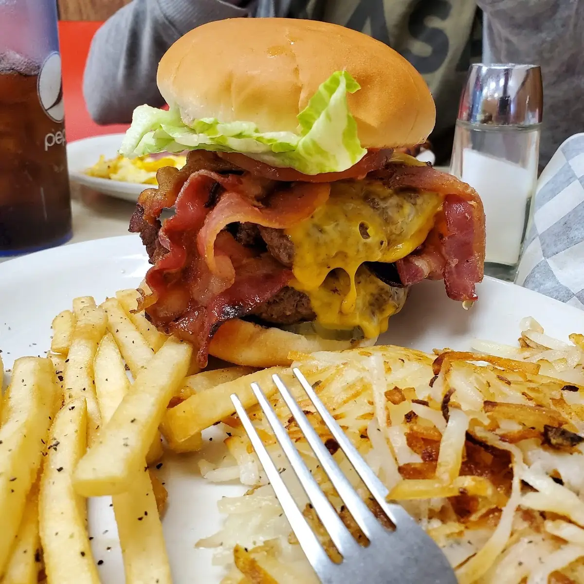 Double Bacon Cheeseburger with Fries