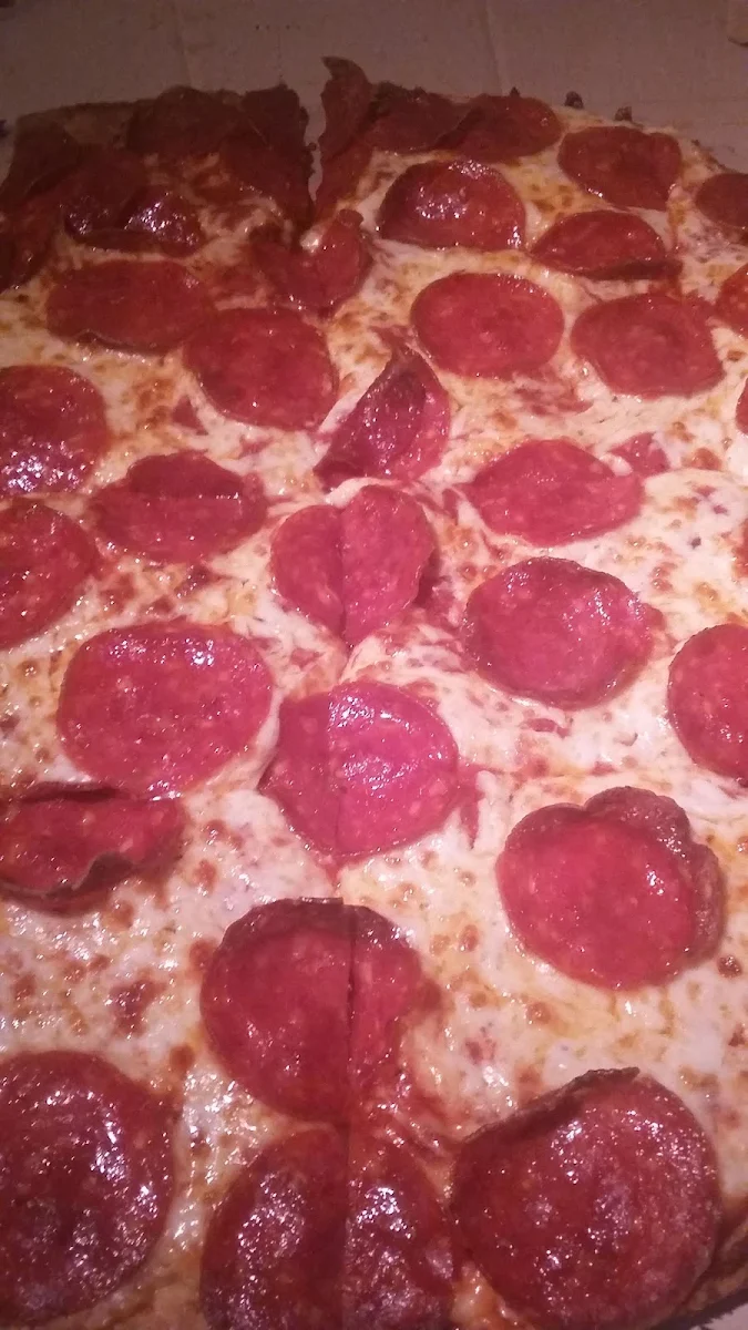 Stuffed Pretzel Crust with Pizza Sauce & Pepperoni