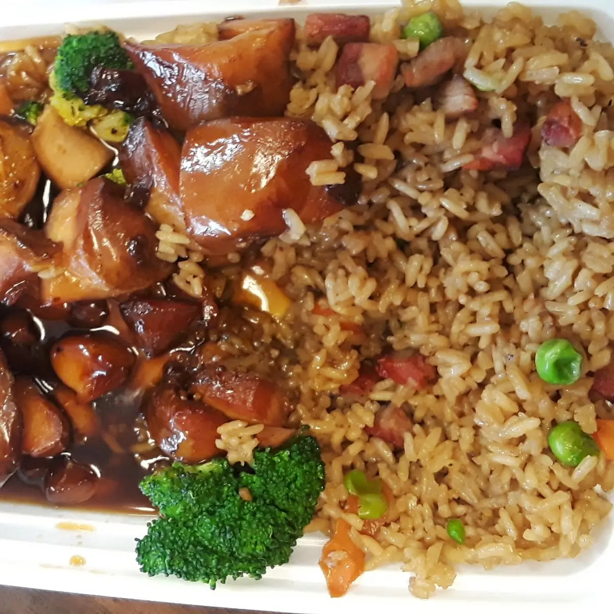 Bourbon Chicken and Pork Fried Rice