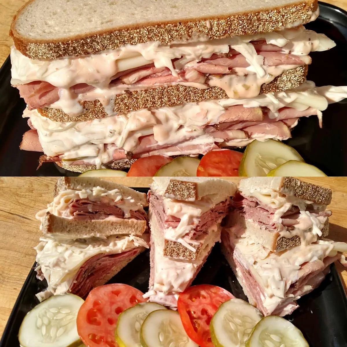 Hot Corned Beef with Swiss and mustard