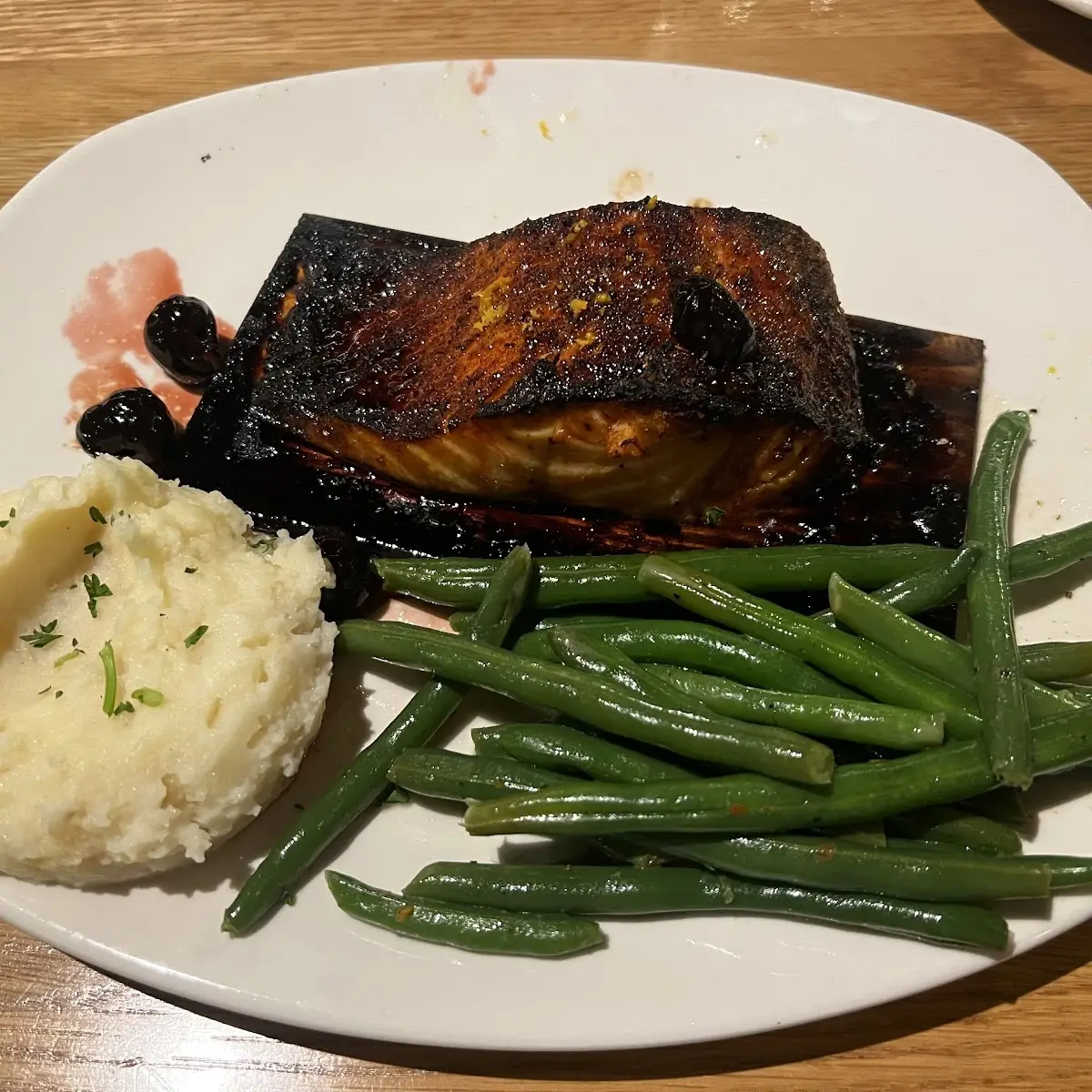 Jack Daniel's Glazed Salmon with Garlic Mashed Potatoes