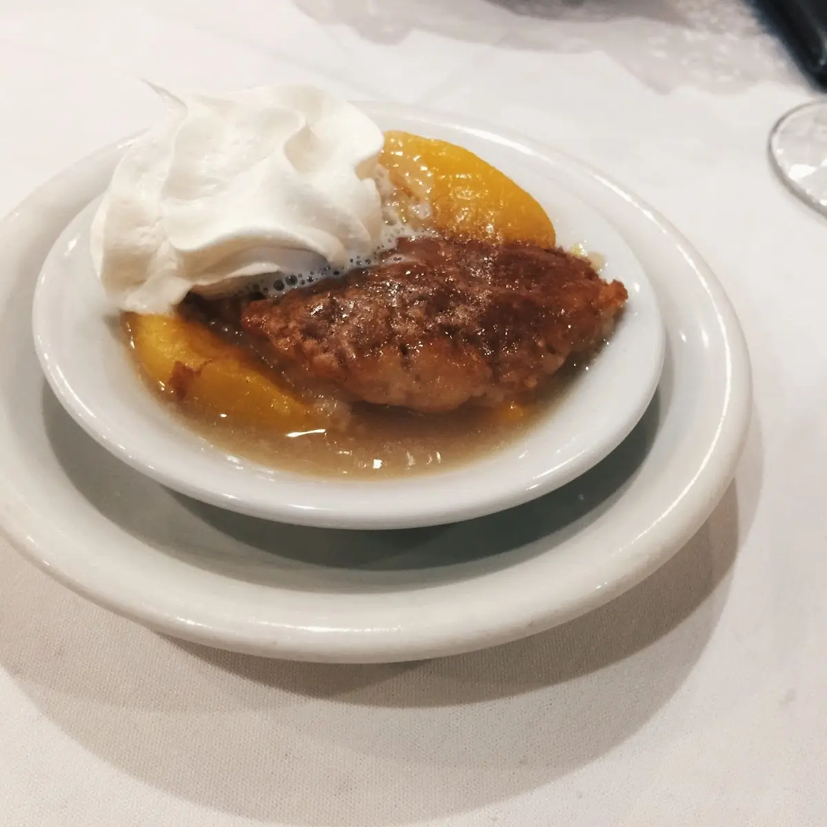 Peach Cobbler with Whipped Cream
