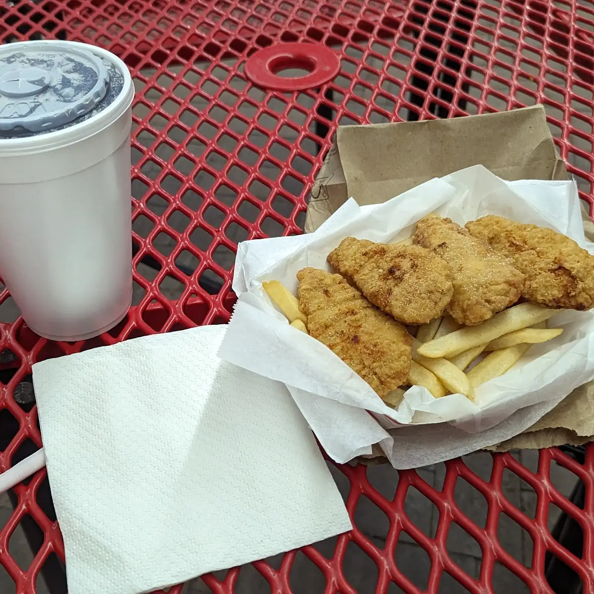 Fried Chicken Nuggets with Fries