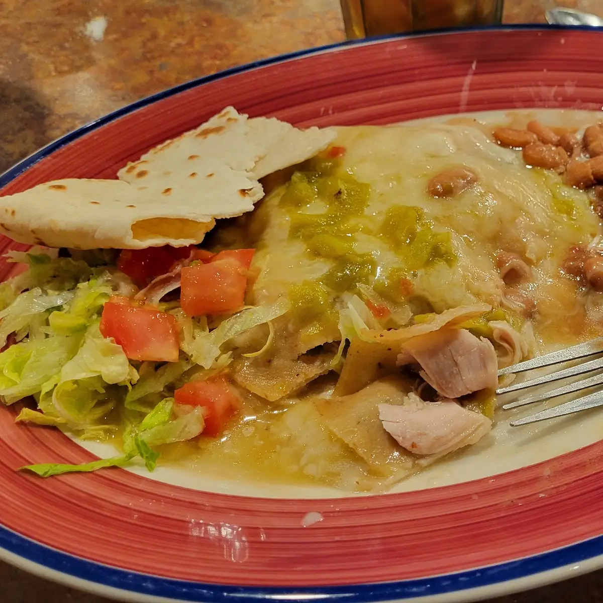 Enchiladas Tacos and Refried Beans