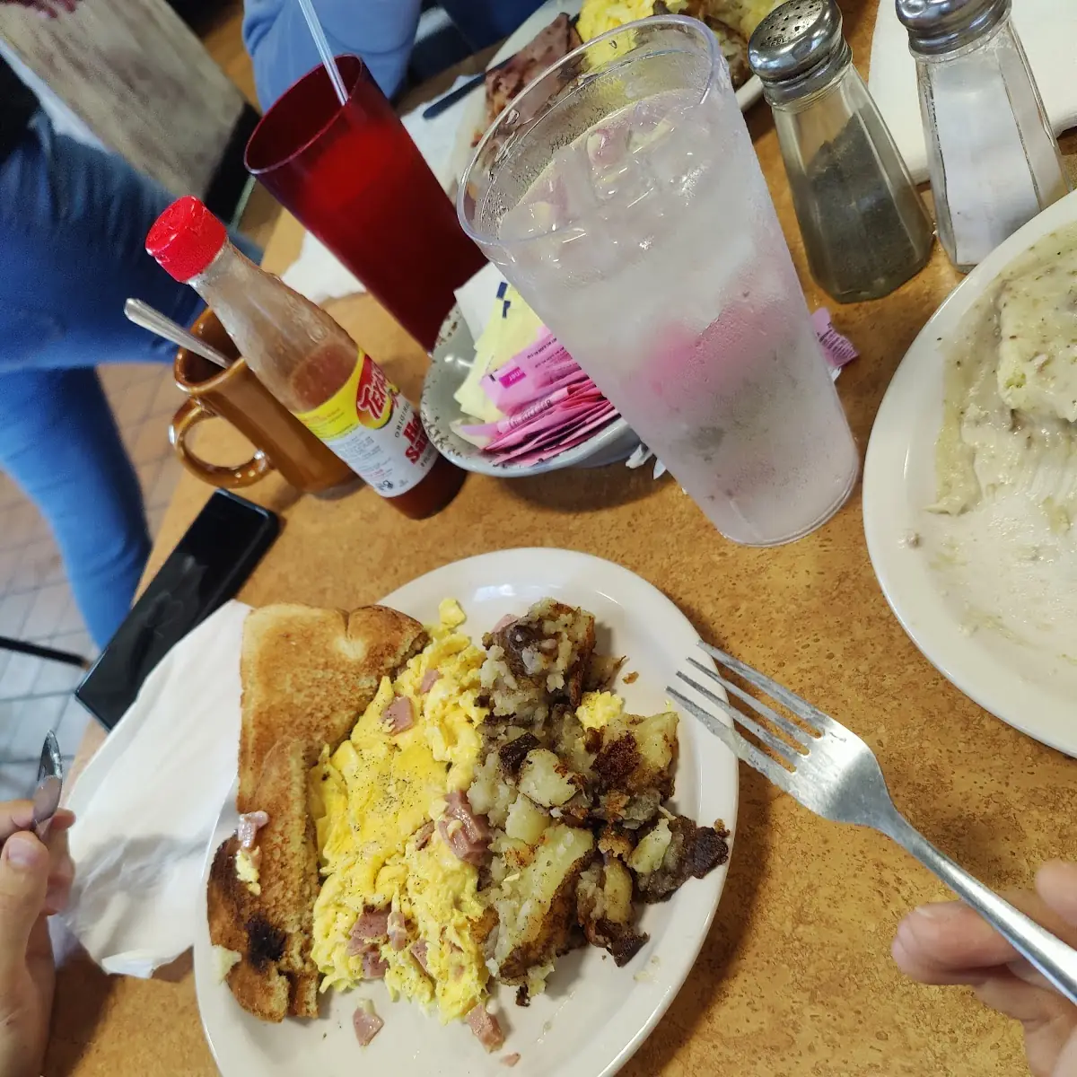 Corned Beef Hash Eggs Home Fries and Toast
