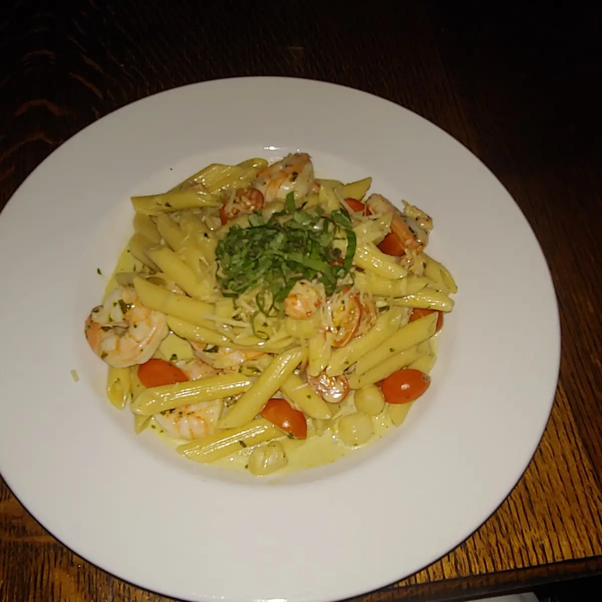 Seafood Penne Pan Seared Scallops
