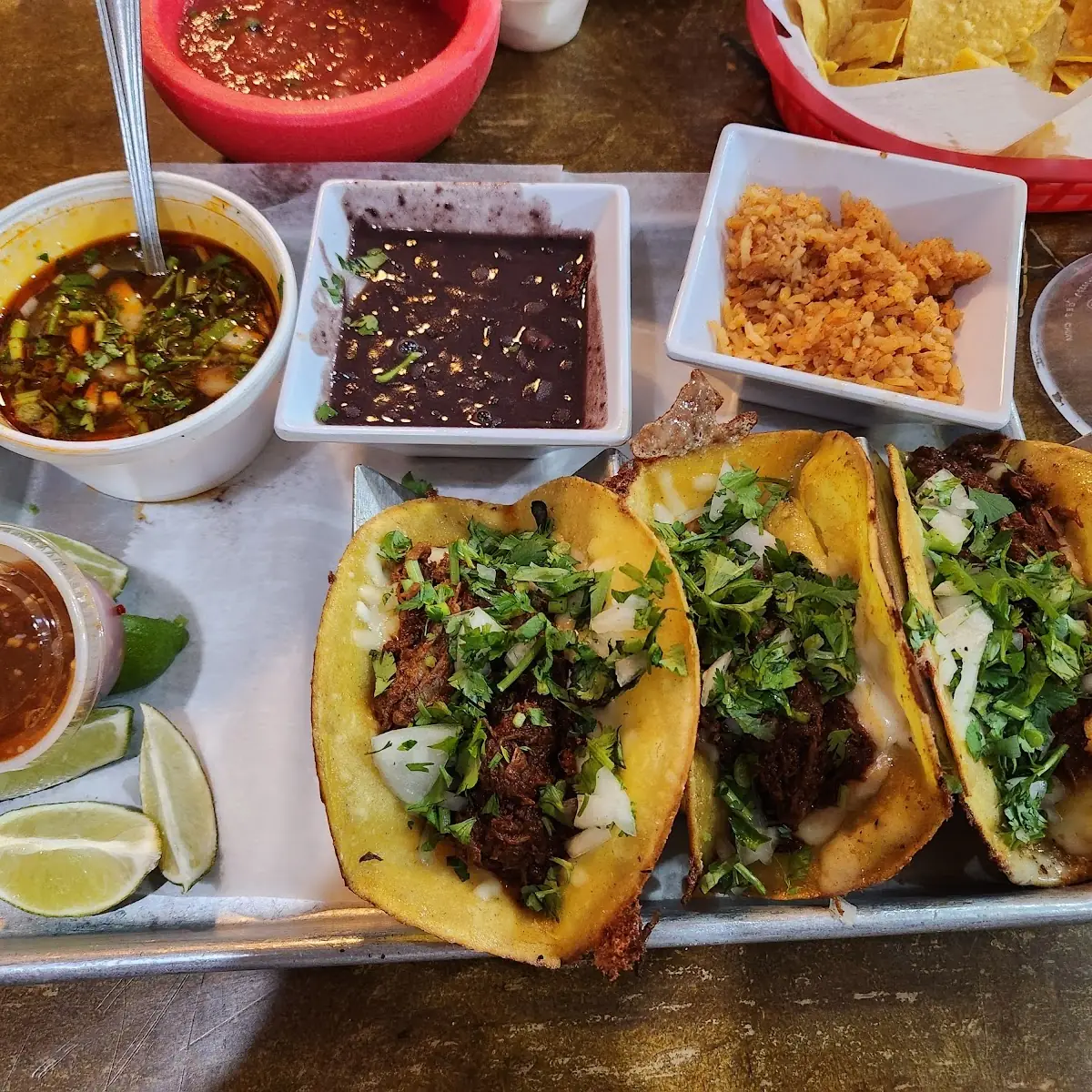 Quesabarilla Tacos with Street Corn and Rice