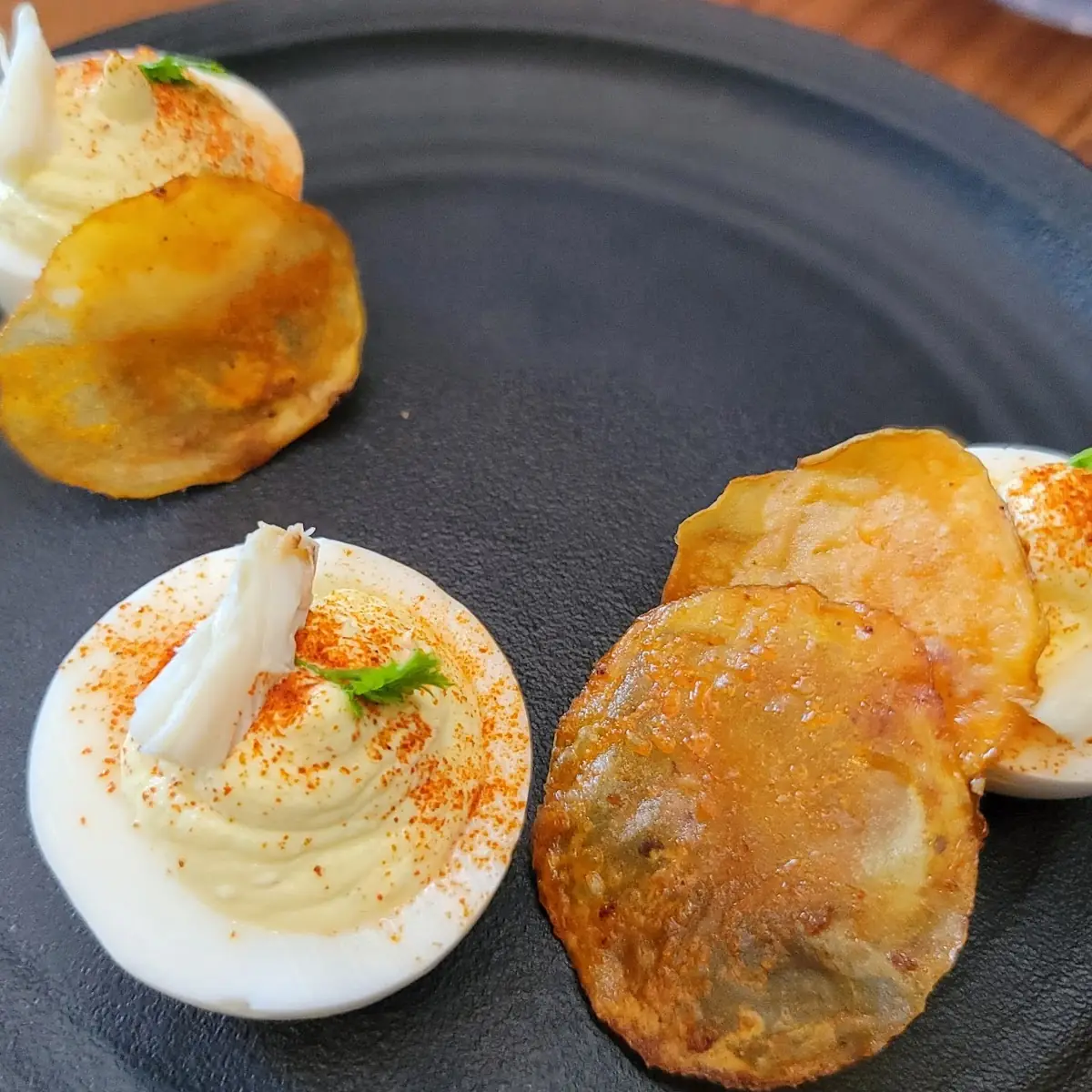 Truffle and Crab Deviled Eggs