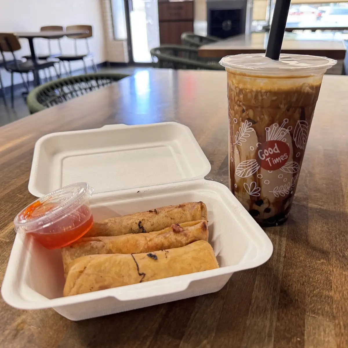 Egg Rolls and Cookie Monster Boba