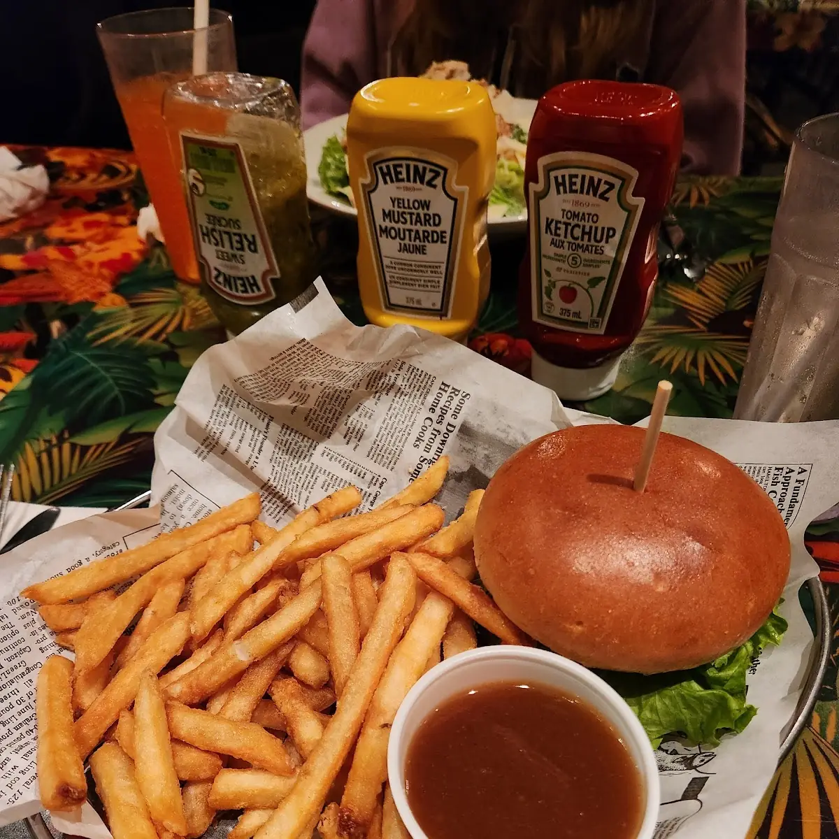 Rainforest Burger with Fries, Rainforest Cafe Niagara Falls Canada