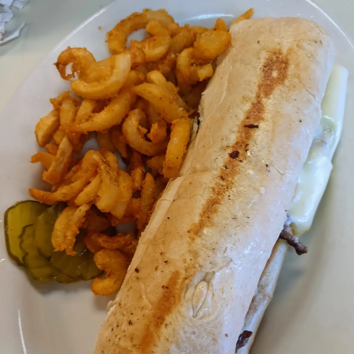 Philly Cheese Steak and Curly Fries