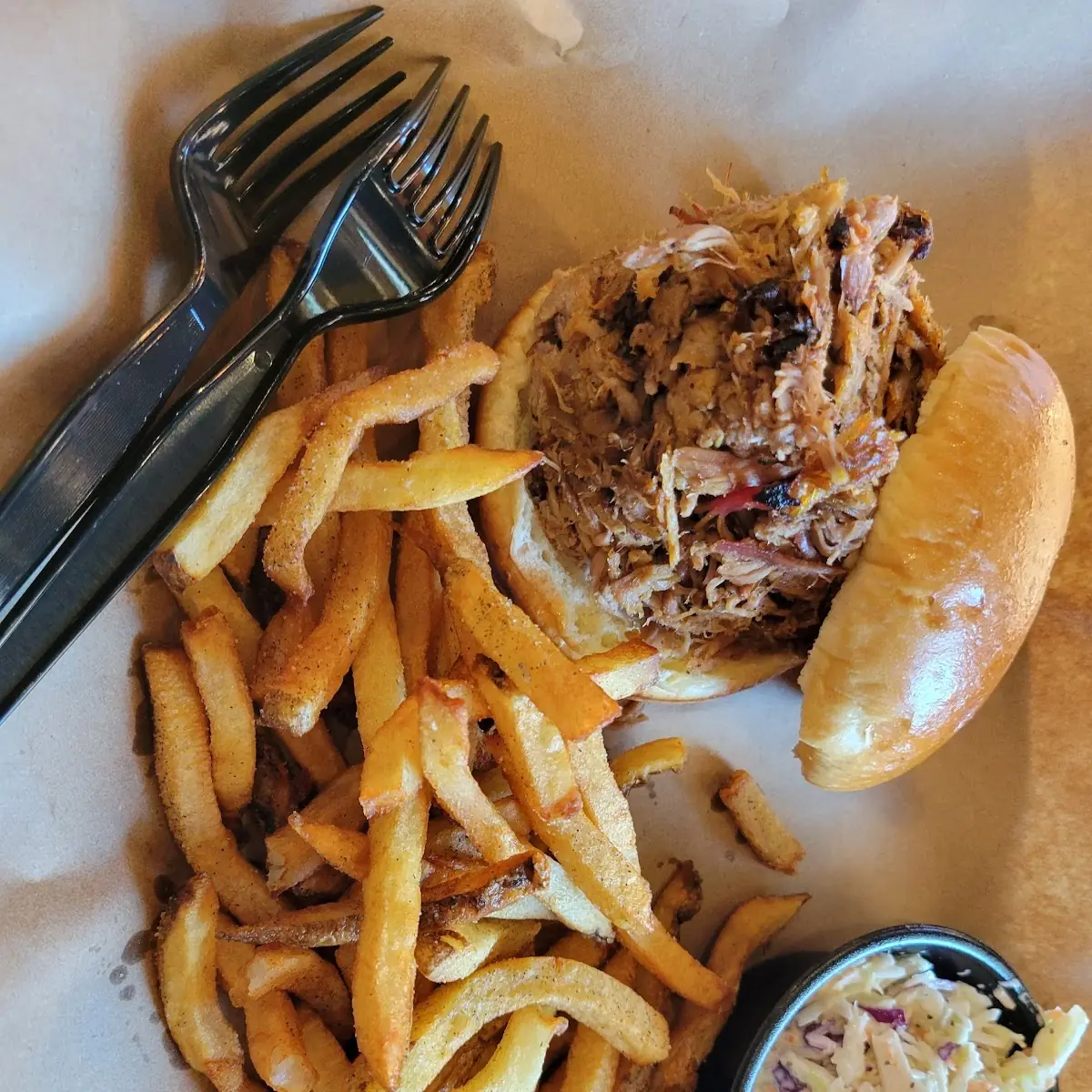 Pulled Chicken Sandwich with Fries