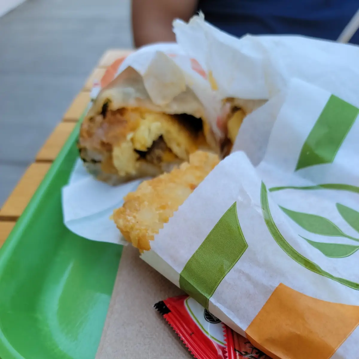 Breakfast Burrito and Hash Brown