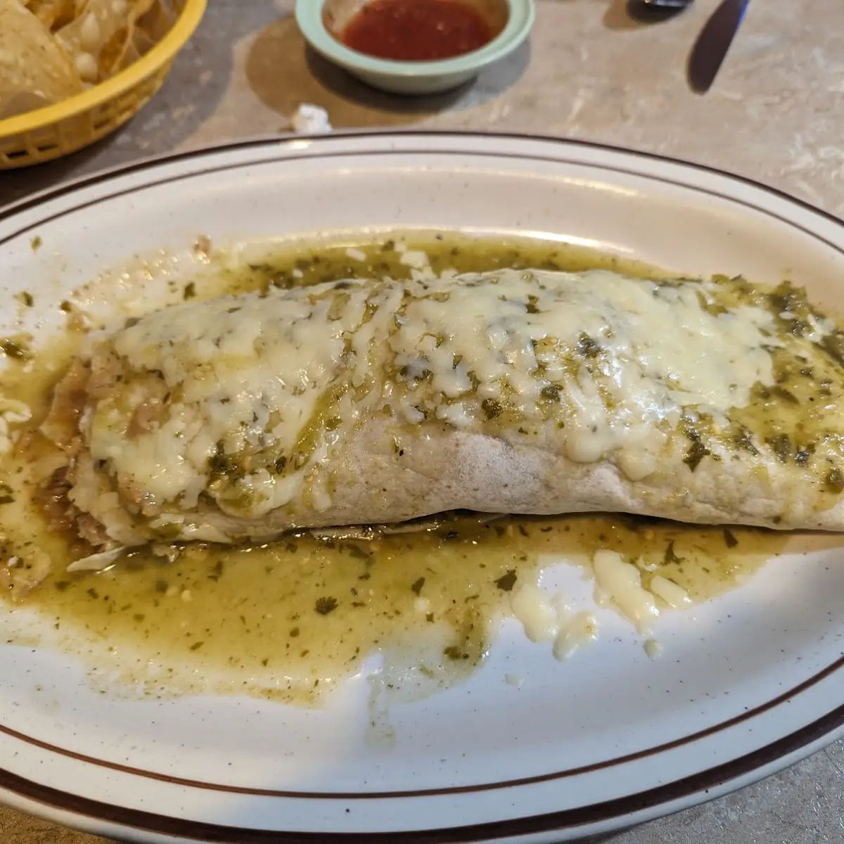 14. One Enchilada, One Chile Relleno, Rice and Beans