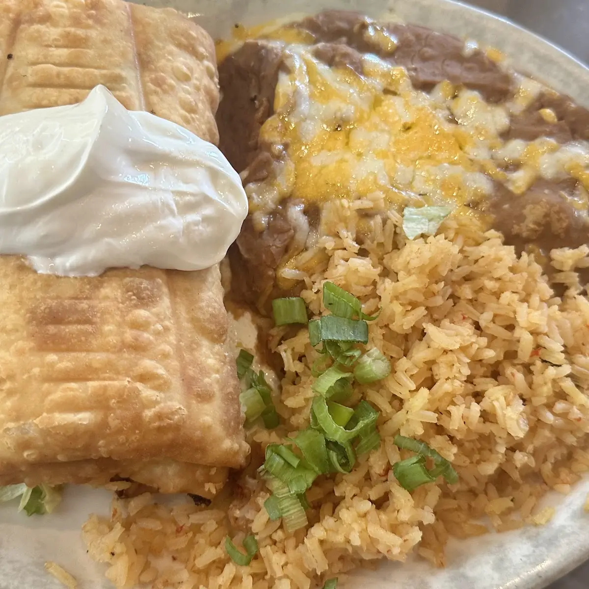 Cheese Enchiladas with Rice and Beans