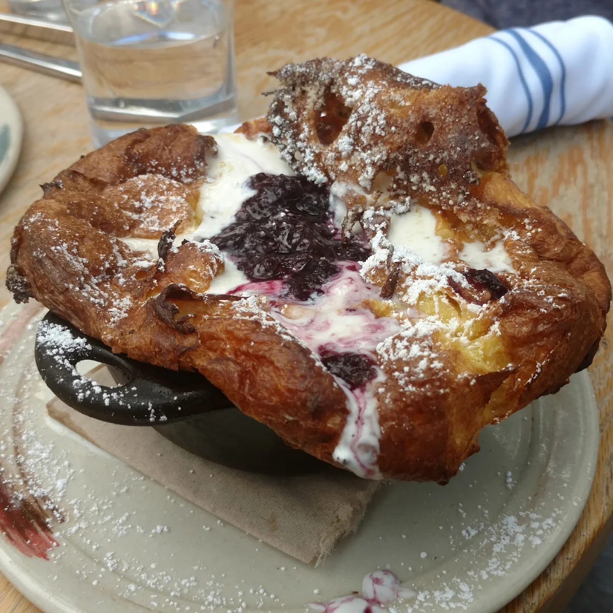 Yeast Raised Waffle with Fresh Berries and Ricotta