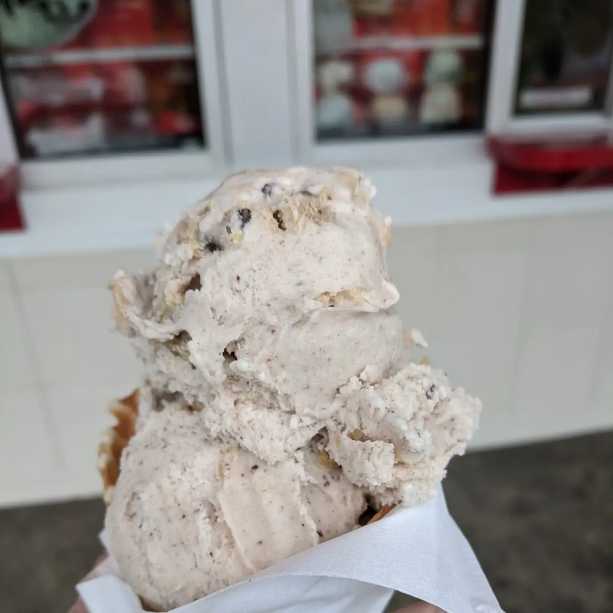 Chocolate Chip Cookie Dough Waffle Cone