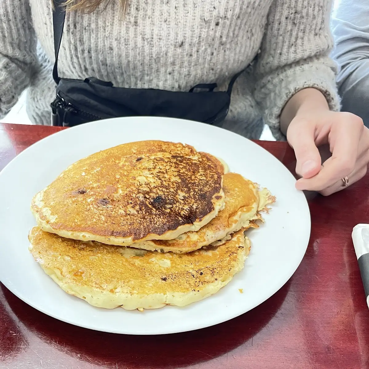Banana Chocolate Chip Pancakes, Roast 'N Toast Family Diner