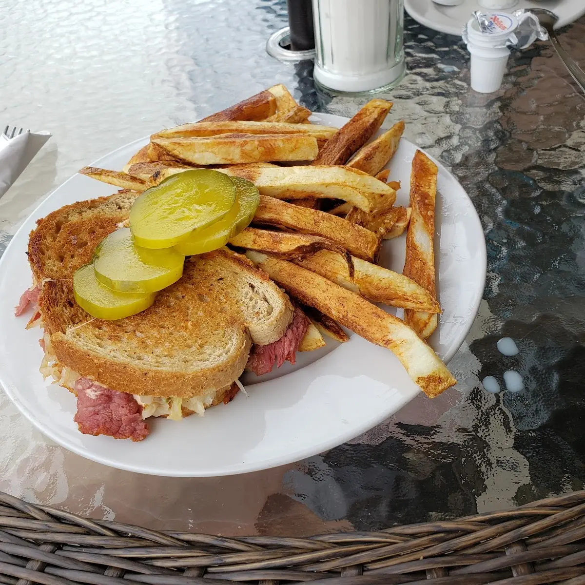 Reuben Sandwich with French Fries, Roast 'N Toast Family Diner