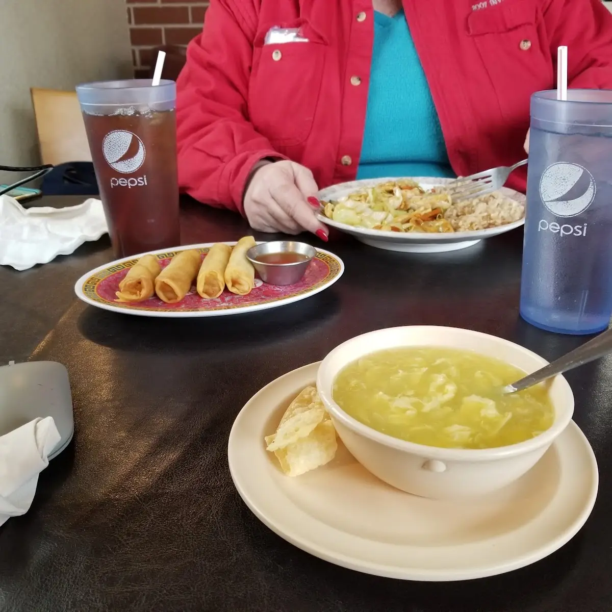 Spring Rolls Egg Drop Soup