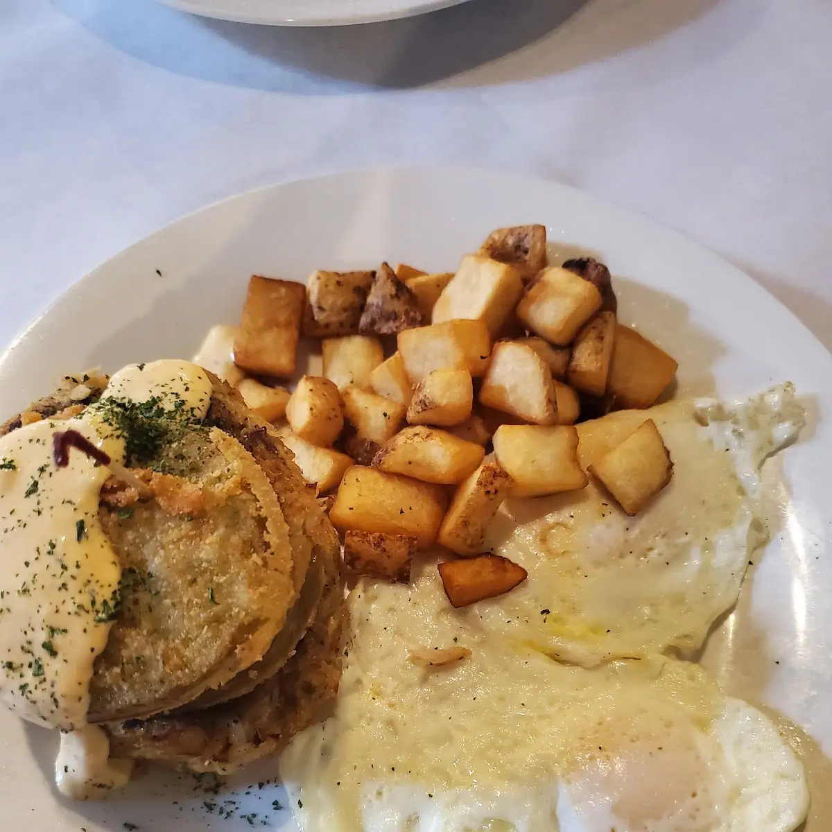 Fried Green Tomatoes and Crab Cakes