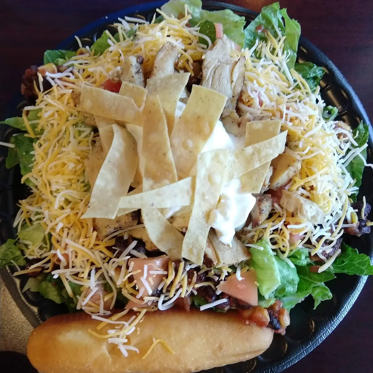 Southwest Salad with Bread Stick