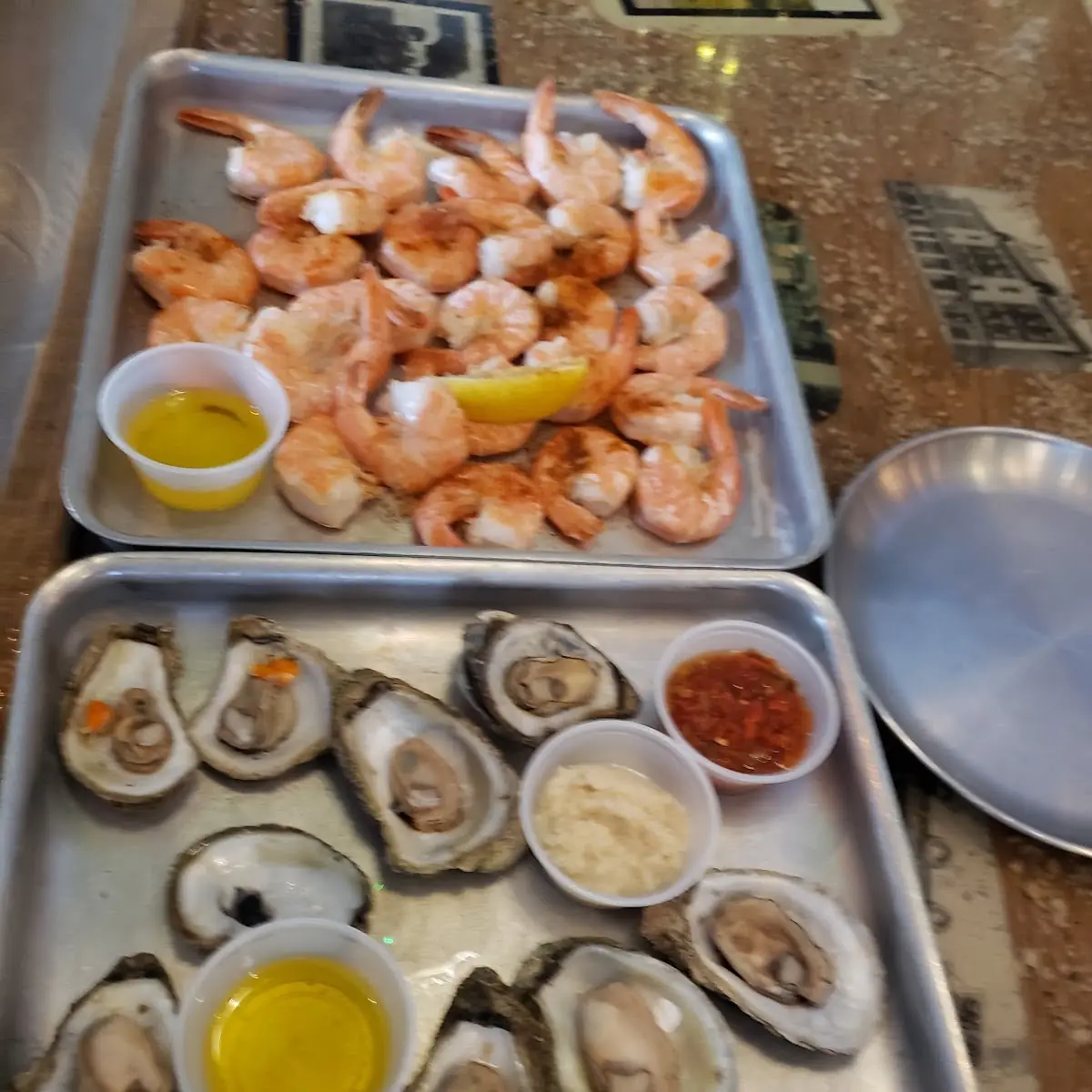 Raw Oysters on Half Shell and Crab Balls