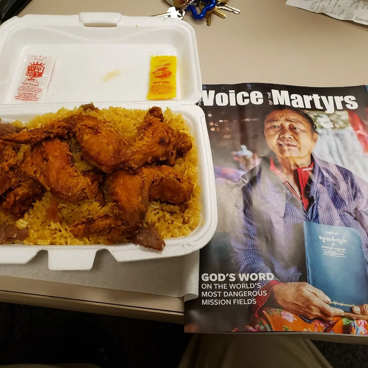 Chicken Wings and Beef Fried Rice