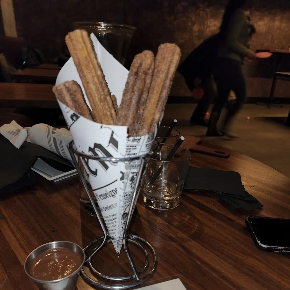 Churros with Spicy Chocolate Dipping Sauce