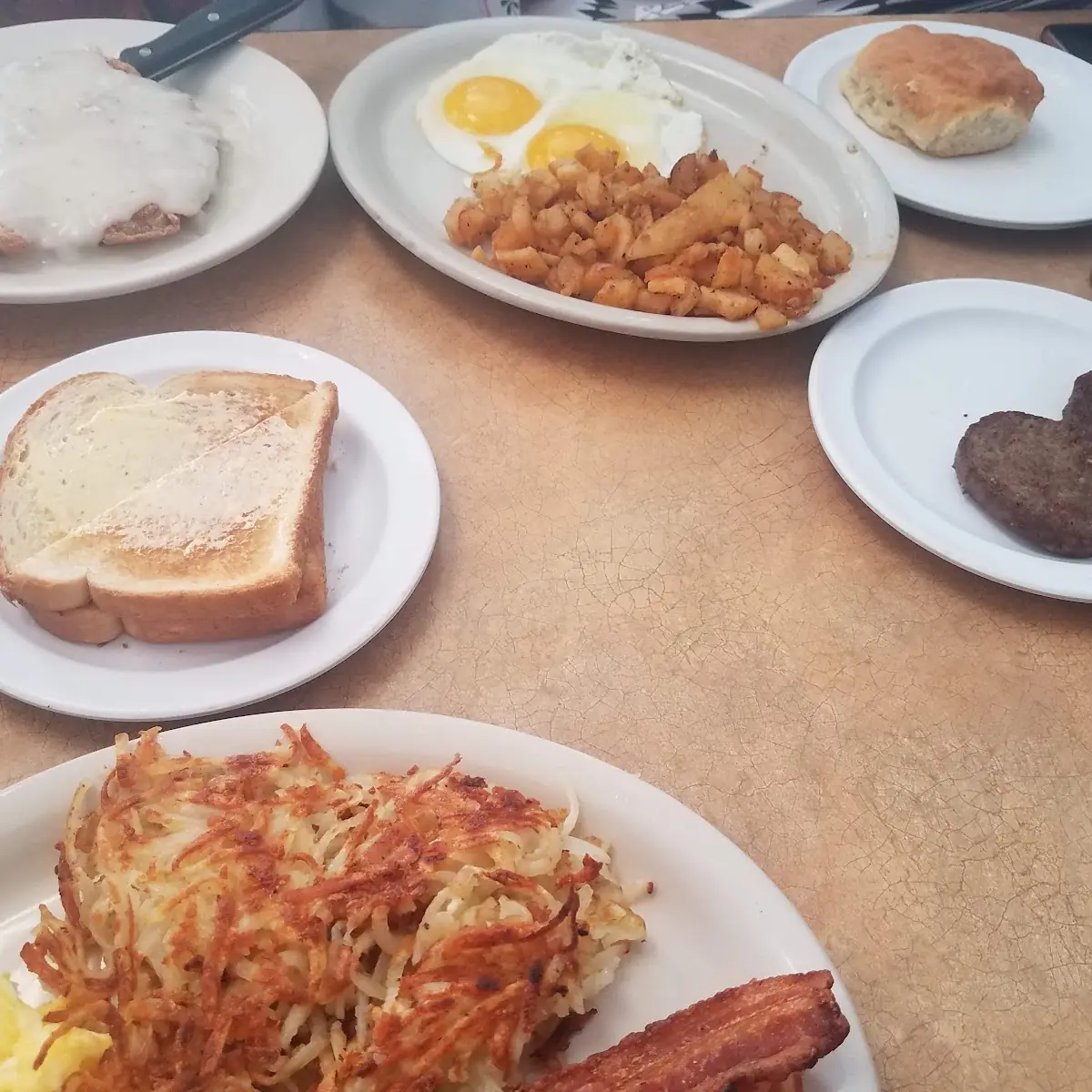 Chicken Fried Steak and Eggs with Hash Browns