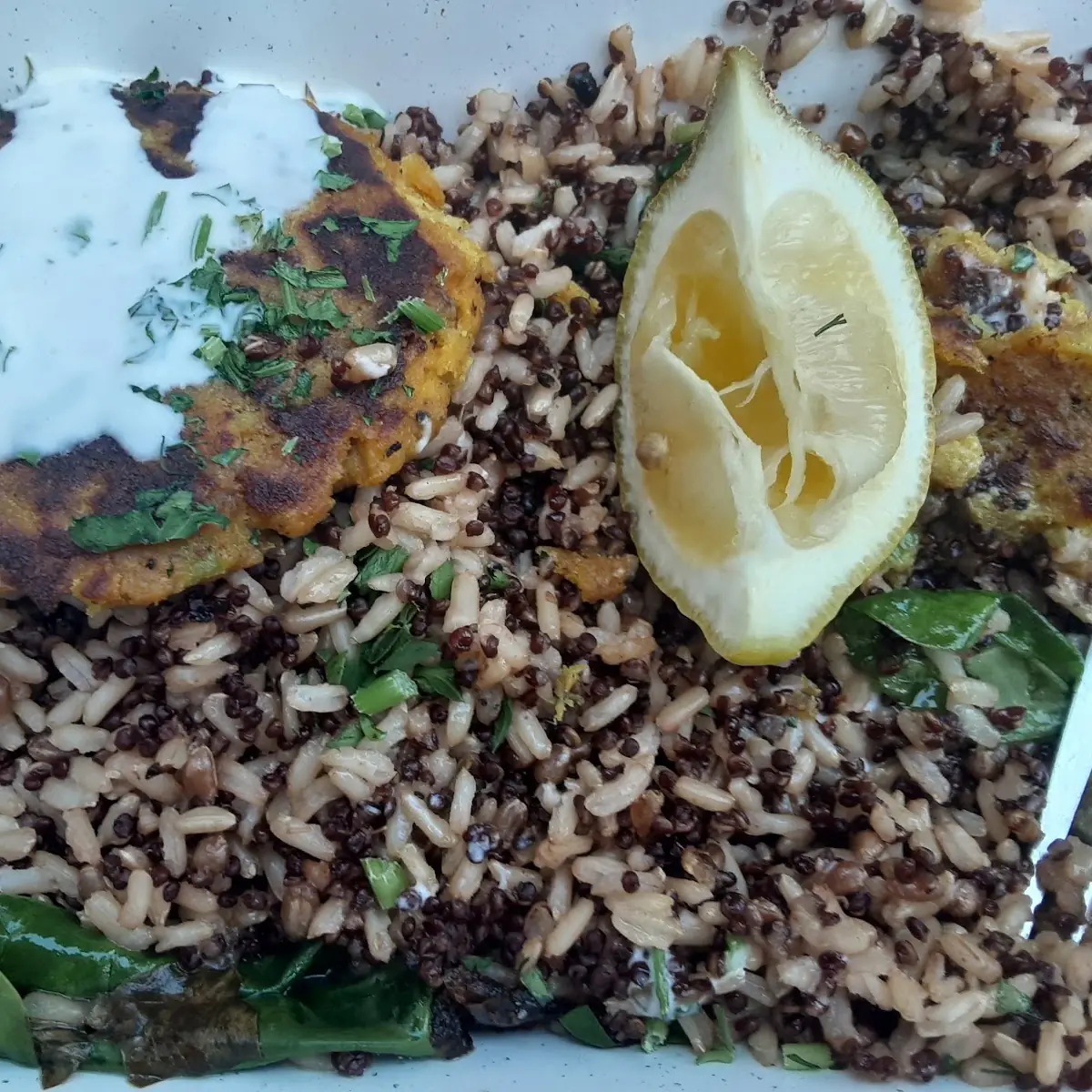 Brown Rice and Cajun Fish Cakes