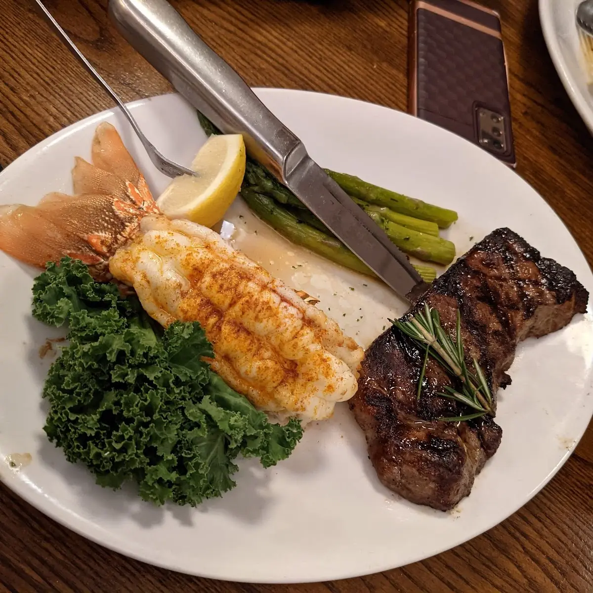 Steak Lobster and Garlic Mashed Potatoes