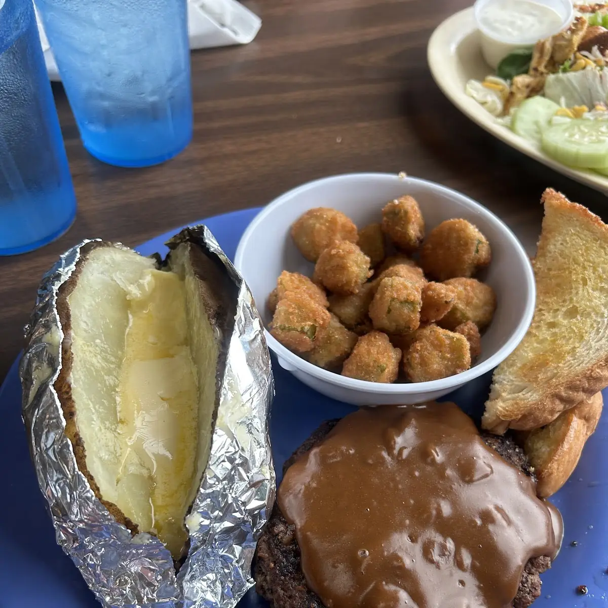 Steak Okra Baked Potato