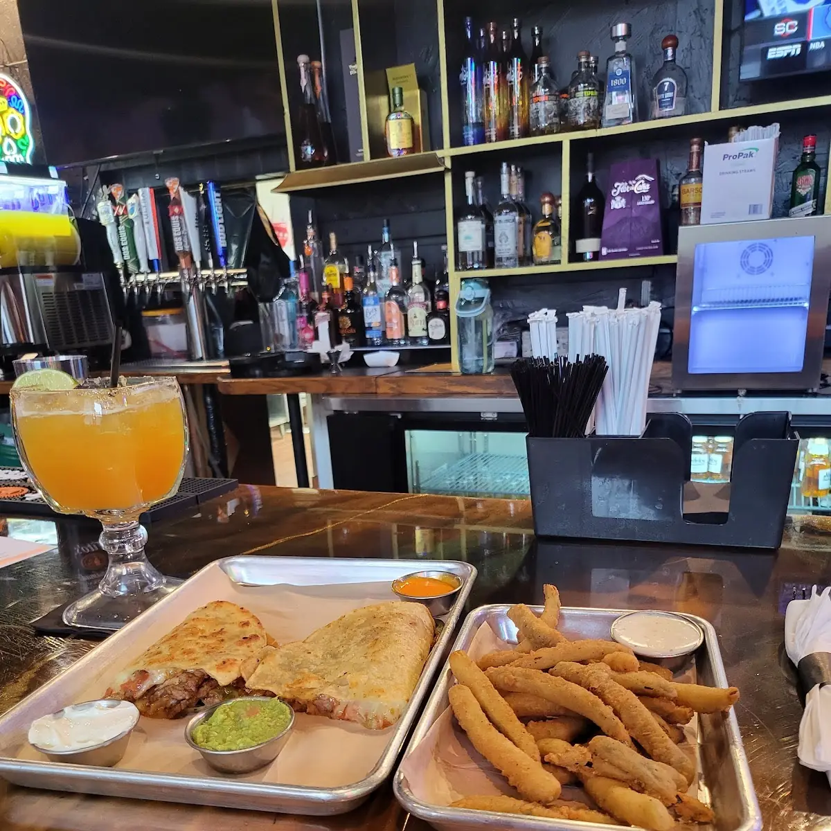 Steak Quesadilla with Fried Pickles