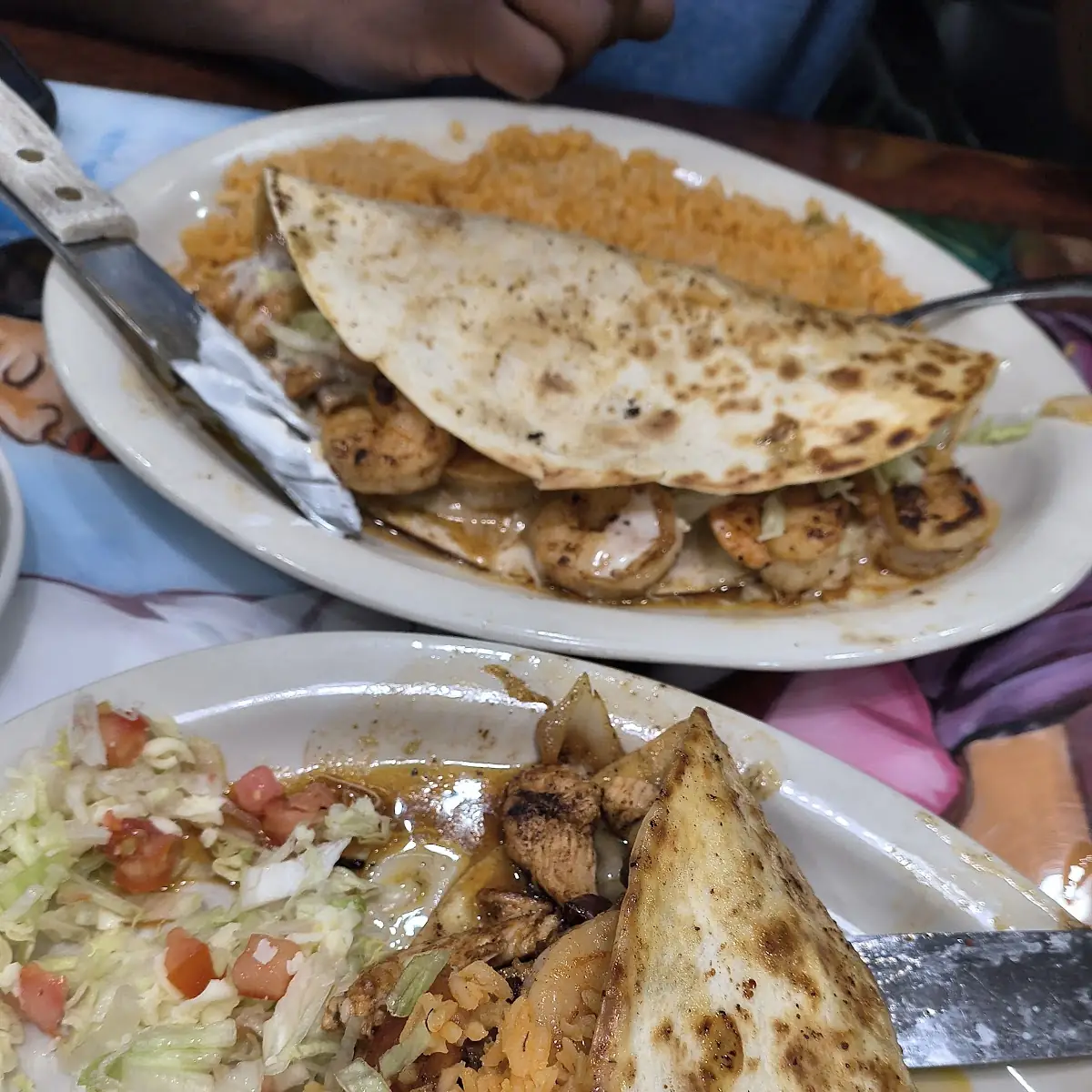 Crazy Quesadilla and Shrimp and Chicken Quesadilla