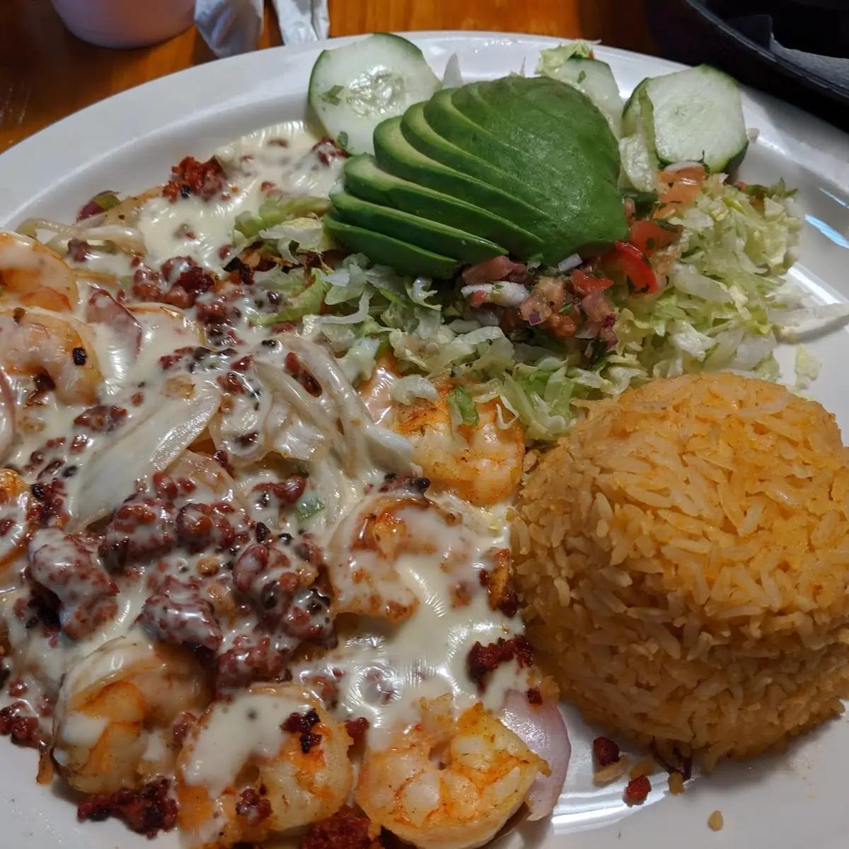 T-Bone Steak Ranchero and Shrimp